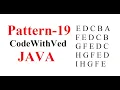 Patter-19 Character Print in pattern EDCBA print in pattern program Code With Ved java
