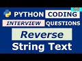 Python coding interview questions Reverse the string text Explained in Hindi
