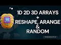 NumPy Array Creation 1D 2D 3D Arrays reshape arange random Urdu Hindi