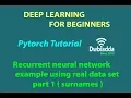 Recurrent neural network example using surnames dataset part 1 Pytorch tutorial