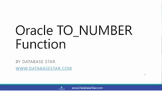 Oracle TO - NUMBER Function