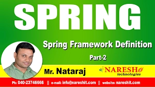 Spring Framework Definition Part 2 Spring Tutorial Mr Nataraj