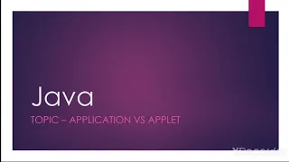 Application vs Applet in Java