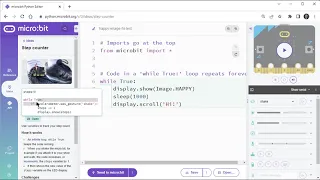 Use micro bit Python Editor V3 Key Editor Controls
