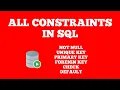 All Constraints In SQL Oracle SQL Tutorial for beginners Techie Creators