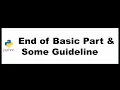 Python Bangla Tutorials 44 End of Basic Part Guideline