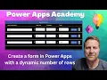Power Apps Tutorial to create a form with a dynamic number of rows and save all rows to SharePoint