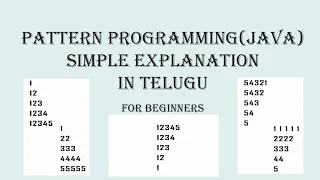 JAVA PROGRAMMING - Special Designs Printing Numbers in Java