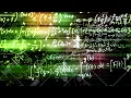 The abstract mathematical formulas moves in the virtual space