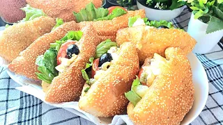 صاندويتشات مقليين بالجلجلان خفاف ريشة و ما يشربوش الزيت و روعة في البنة 