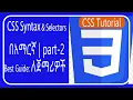 CSS Syntax and Selectors Basic Rules Selectors Lesson 2