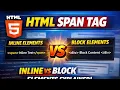 HTML Inline Elements vs Block Elements Span Tag Tutorial