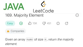 169 Majority Element using Java Easy solution GoCoderGo