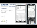 ClassPad Help 43 - Creating User Defined Functions