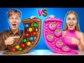 TANTANGAN MAKANAN BUBBLE GUM vs MAKANAN COKLAT 🍭 Kejutan Lezat yang Gila!