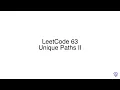 LeetCode 63 Unique Paths II