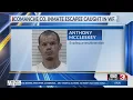 Escaped inmate from Comanche County arrested in Wichita Falls