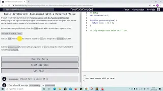 Lesson 54 - assignment with returned value