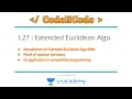 L27 Extended Euclidean Algorithm Number Theory CodeNCode