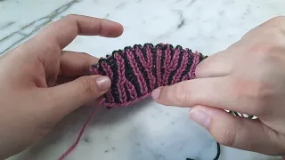 brRsl dec - Brioche Knitting Right Slanting Decrease