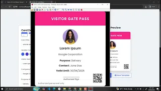 Visitor ID Card Maker Using HTML CSS and JavaScript with Souce Code
