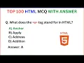 Html Top 100 MCQs With Answer For Exams and Placements