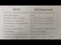 Difference Between Data And Information -Class Series