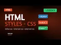 HTML Styles-CSS - Lesson 9 How to Add Inline CSS How to Add Internal CSS How to Add External CSS