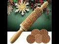 BEATINGOUT Christmas Embossing Rolling Pin
