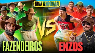 NOVA SAGA: ENZOS vs FAZENDEIROS! EP1: CORRIDA DO SACO COM OVO! | Super Hero | Leo Stronda e Xucrão