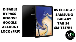 Delete Bypass Remove Google Account Lock FRP on US Cellular Samsung Galaxy Tab S4 SM-T837R4