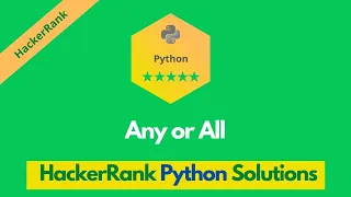 HackerRank Any or All problem solution in Python Python problems solutions Programmingoneonone