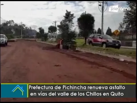 Prefectura de Pichincha renueva asfalto en vías del valle de los Chillos en Quito