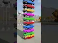 Download Lagu Mixed Rainbow Colour Cars \u0026 Buses Fall Crash #8 - BeamNG.Drive