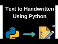 How To Convert Text To HandWriting Using Python Tutorial