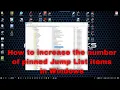 How to increase the number of pinned Jump List items in Windows