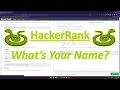 HackerRank Python What s Your Name