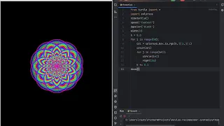 Cosmic Blooms Design Using Python Turtle ASMR - No Talking
