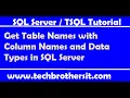Get Table Names with Column Names and Data Types in SQL Server - SQL Server Tutorial