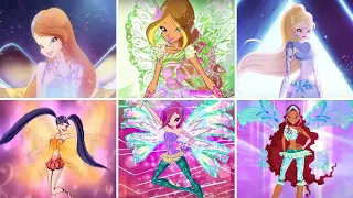 winx club all transformations up to cosmix in split screen hd 