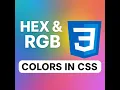 HEX RGB Colors in CSS
