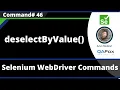 deselectByValue Command - Selenium WebDriver