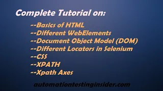 Basics of HTML DOM and Locators for Selenium XPATH CSS XPATH Axes