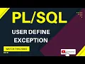 user define exception in pl sql pl sql tutorial Exception handling in pl sql