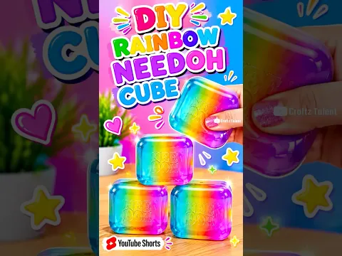 DIY NeeDoh Cube Squishy 🌈 #shorts #craftztalent #craft #youtubeshorts #trending #viral #squishy