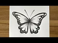 How to draw butterfly easy Cool things to draw easy for beginners Sketch drawing for beginners