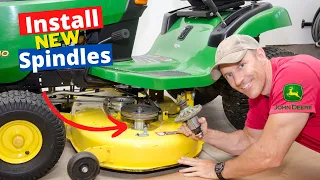 How to install new spindles GY20454 on John Deere 100 series lawn mower