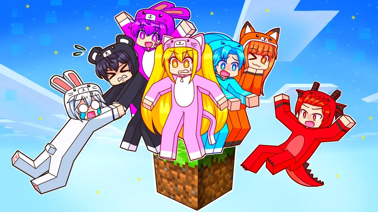 The Squad Is Stuck On ONE BLOCK In Minecraft!