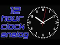12h Hour Clock Analog 00-12 12-24 Black White Red 4K afternoon midnight