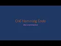Ch 6 Hamming Code